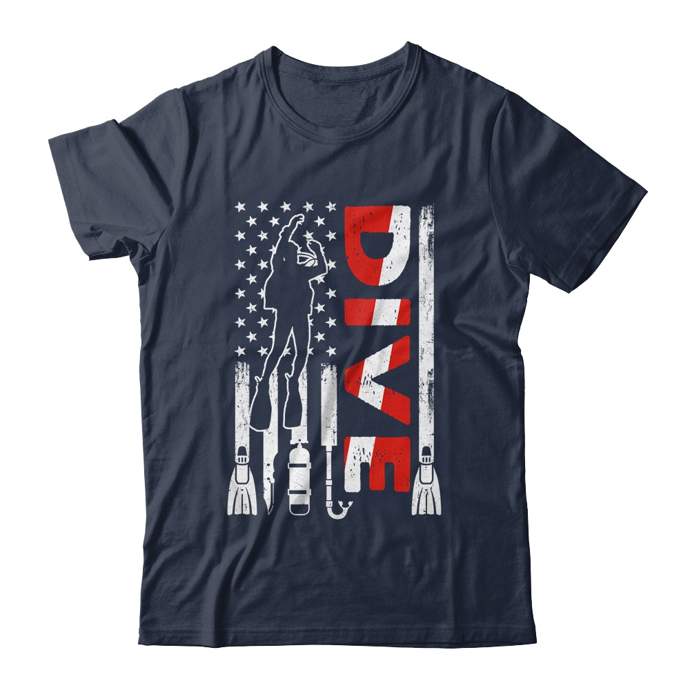 Scuba Diving For Men Women Scuba Diving American Flag Shirt & Hoodie | teecentury