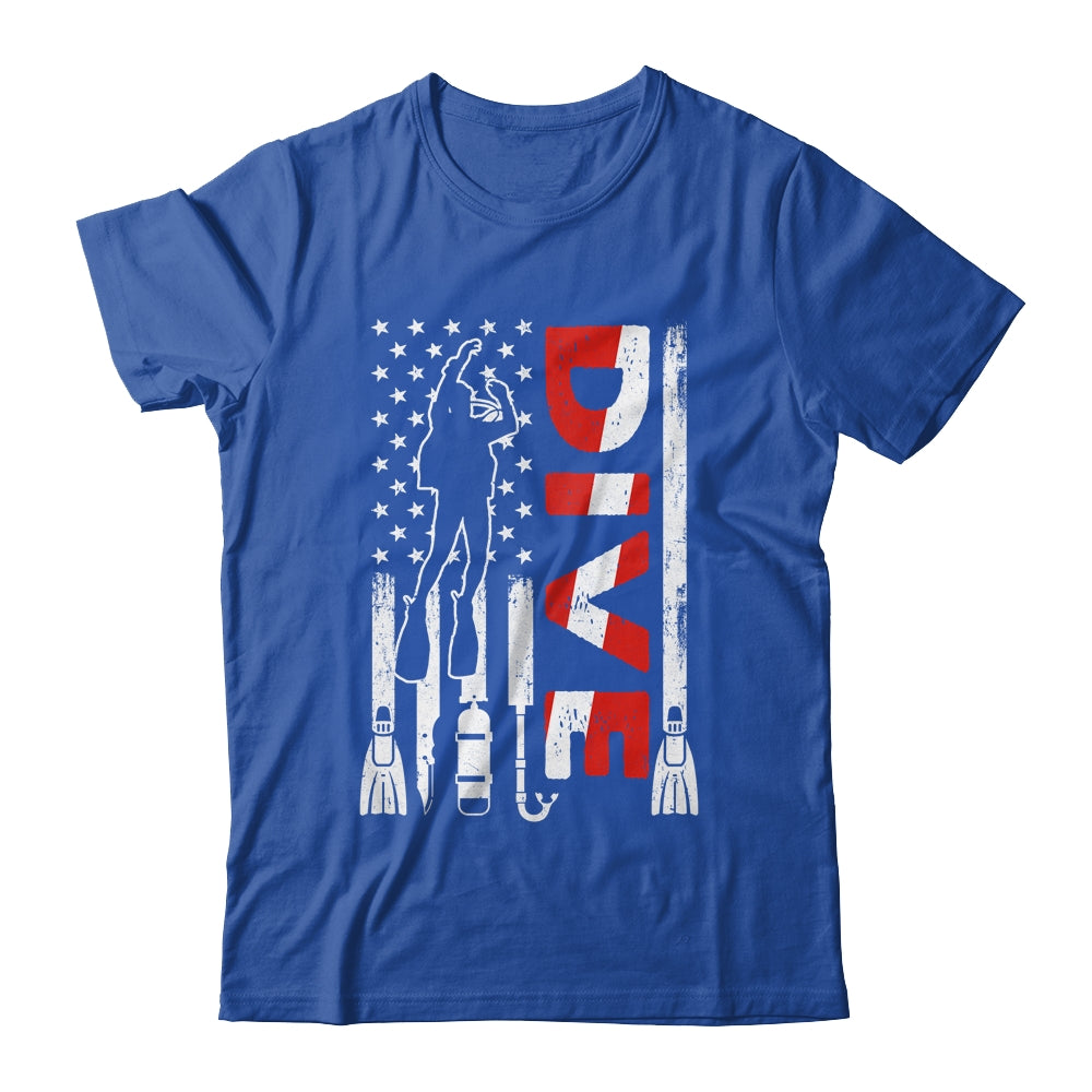 Scuba Diving For Men Women Scuba Diving American Flag Shirt & Hoodie | teecentury