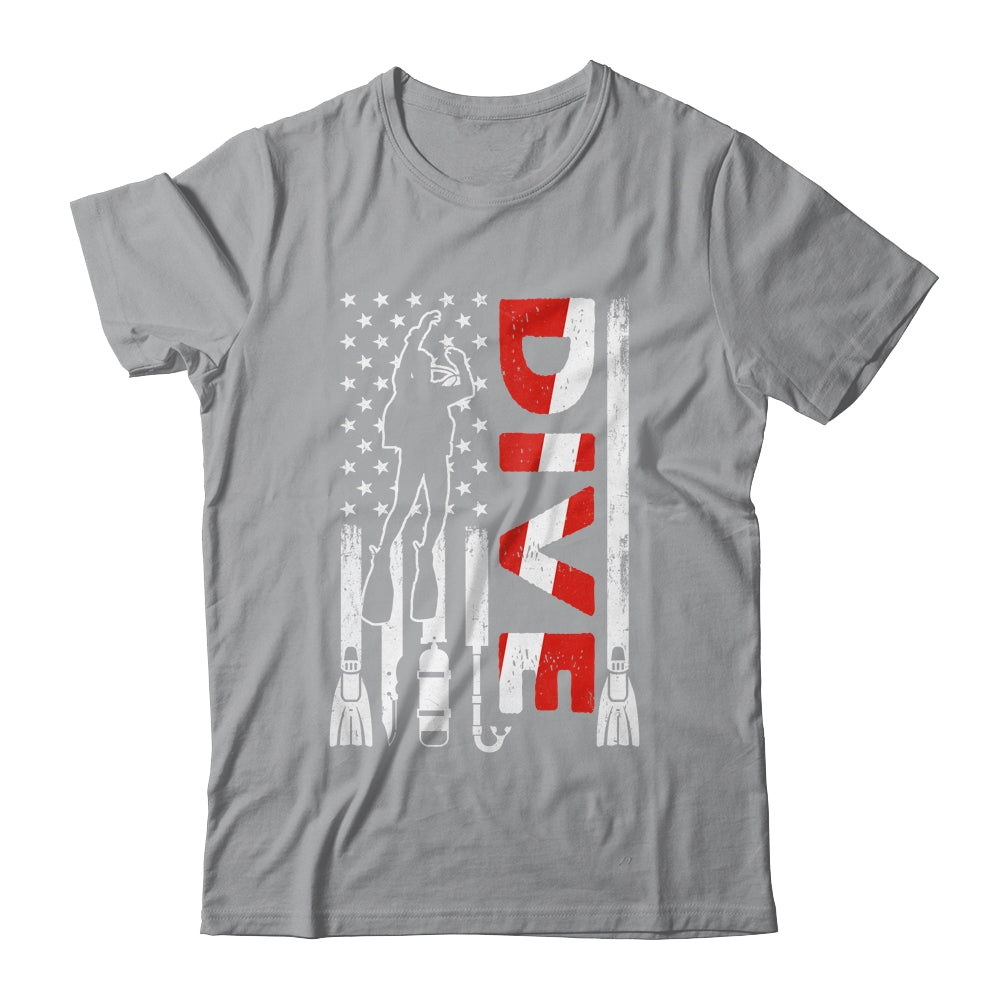 Scuba Diving For Men Women Scuba Diving American Flag Shirt & Hoodie | teecentury