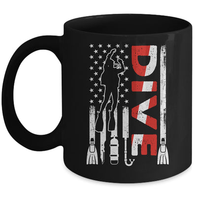 Scuba Diving For Men Women Scuba Diving American Flag Mug | teecentury