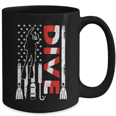 Scuba Diving For Men Women Scuba Diving American Flag Mug | teecentury