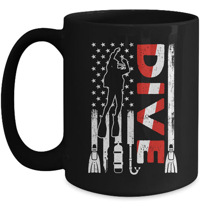 Scuba Diving For Men Women Scuba Diving American Flag Mug | teecentury