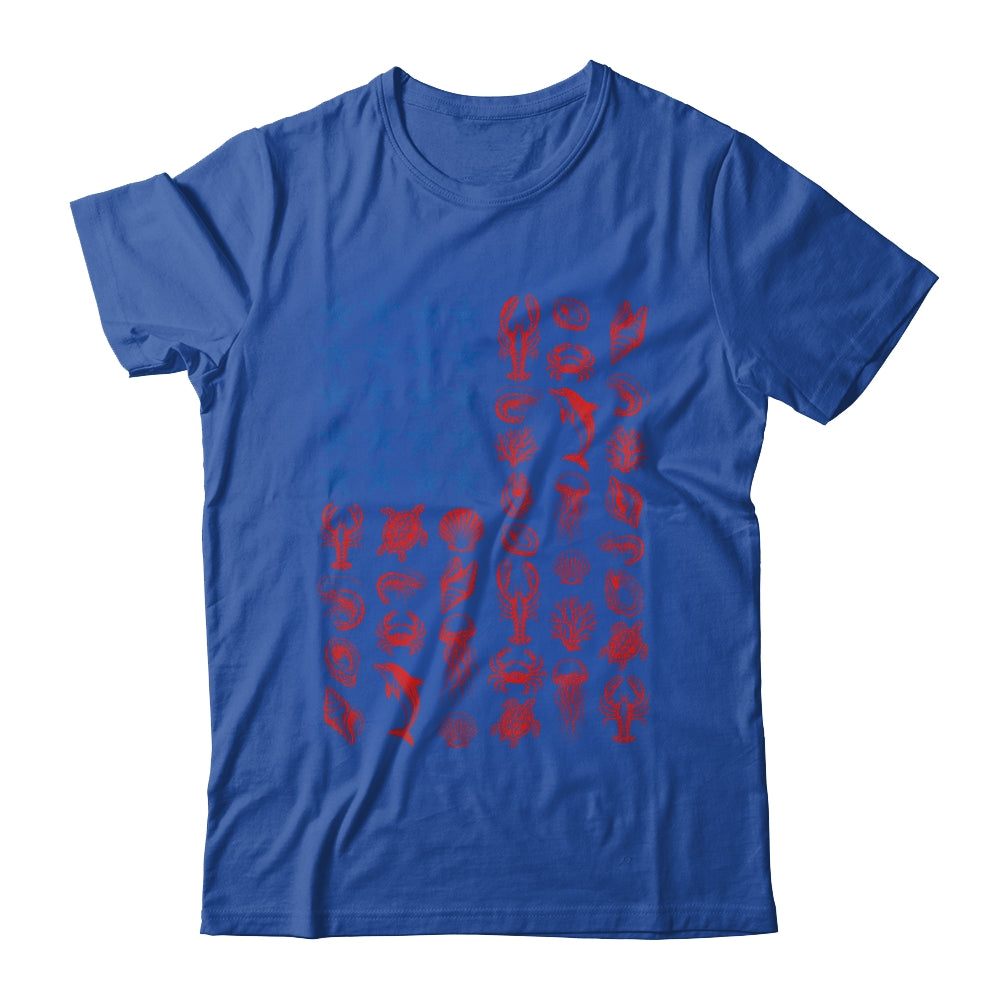 Seashell USA Flag 4Th Of July Men Women Kids Summer Coastal Shirt & Tank Top | teecentury