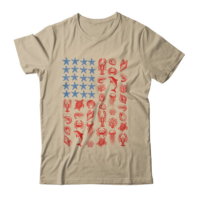 Seashell USA Flag 4Th Of July Men Women Kids Summer Coastal Shirt & Tank Top | teecentury