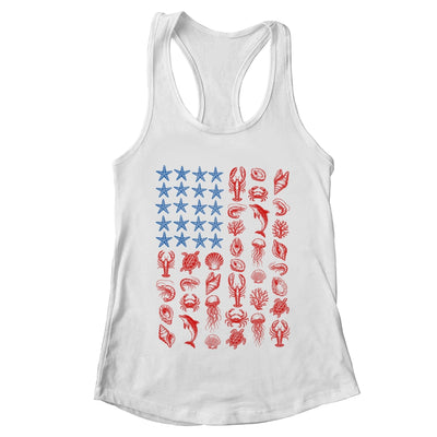 Seashell USA Flag 4Th Of July Men Women Kids Summer Coastal Shirt & Tank Top | teecentury
