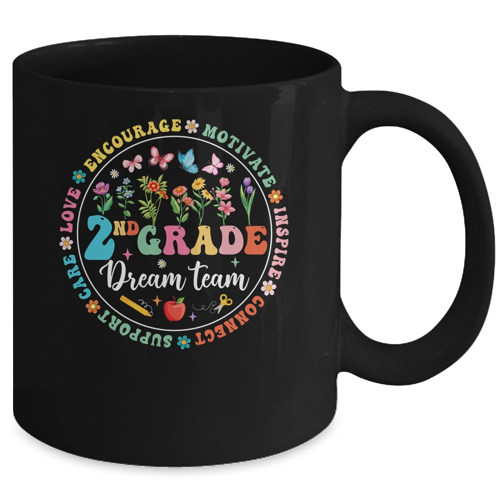 Second Grade Dream Team Back To School Teacher Flower Mug | teecentury