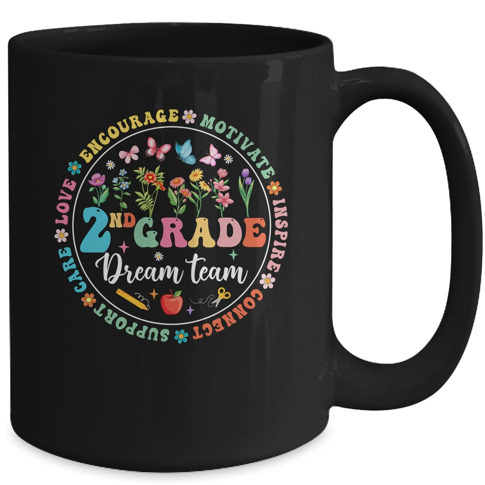 Second Grade Dream Team Back To School Teacher Flower Mug | teecentury