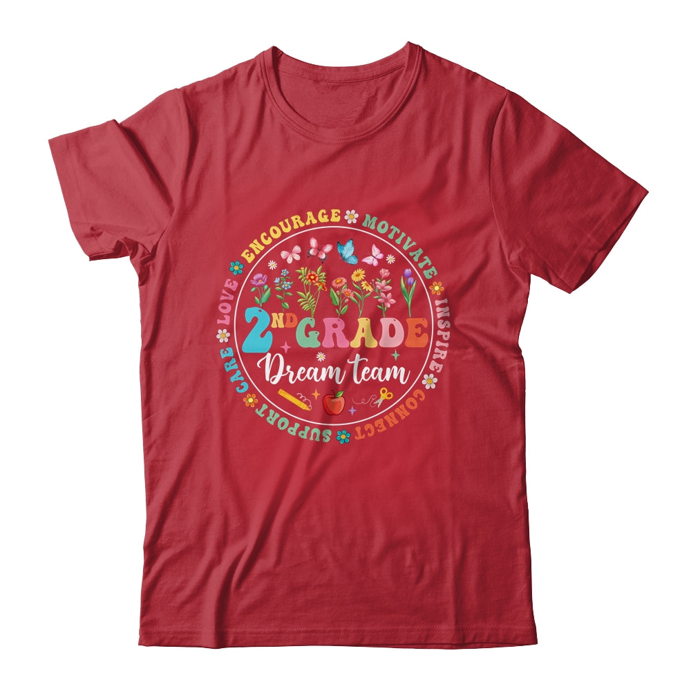 Second Grade Dream Team Back To School Teacher Flower Shirt & Hoodie | teecentury