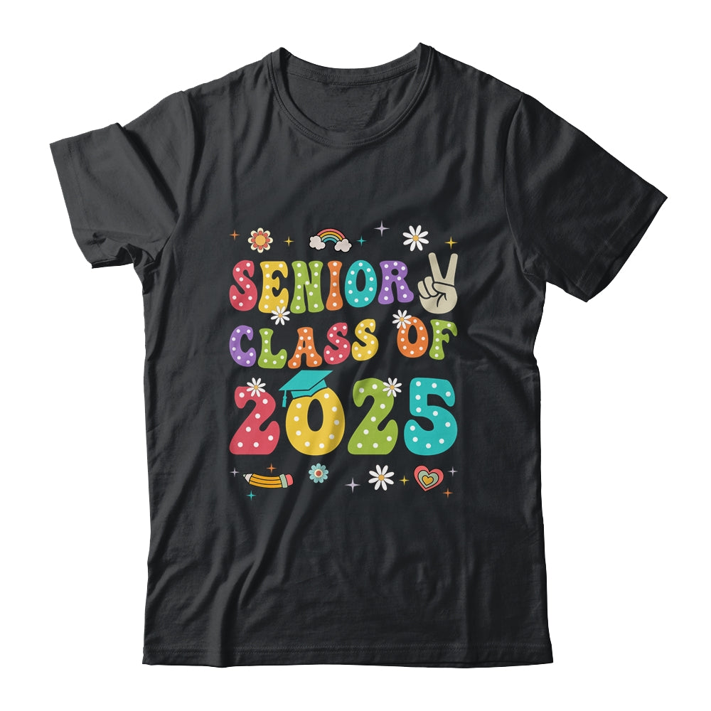 Senior 2025 Class Of 2025 Seniors Graduation Retro Groovy Shirt & Hoodie | teecentury