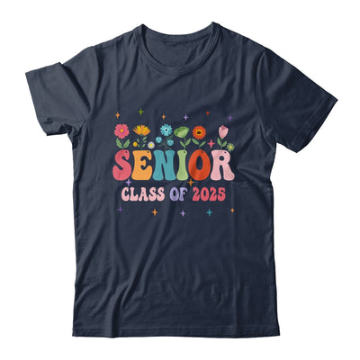 Senior 2025 Groovy Retro Flower Class Of 2025 Graduation Shirt & Tank Top | teecentury