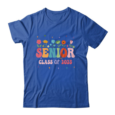 Senior 2025 Groovy Retro Flower Class Of 2025 Graduation Shirt & Tank Top | teecentury