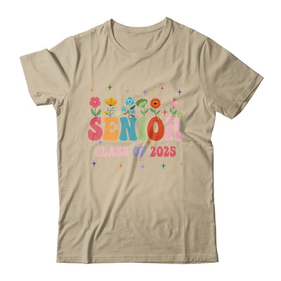 Senior 2025 Groovy Retro Flower Class Of 2025 Graduation Shirt & Tank Top | teecentury