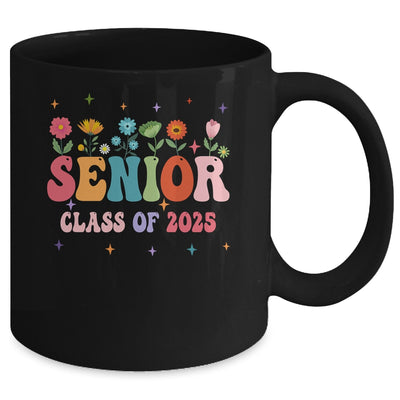 Senior 2025 Groovy Retro Flower Class Of 2025 Graduation Mug | teecentury