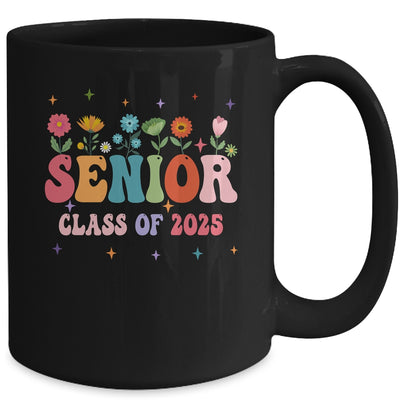 Senior 2025 Groovy Retro Flower Class Of 2025 Graduation Mug | teecentury