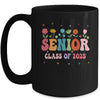 Senior 2025 Groovy Retro Flower Class Of 2025 Graduation Mug | teecentury