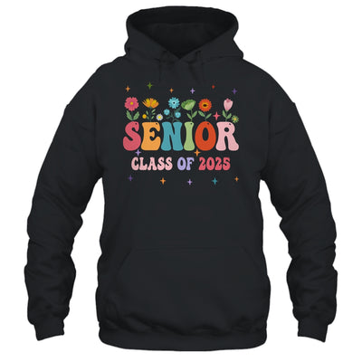 Senior 2025 Groovy Retro Flower Class Of 2025 Graduation Shirt & Tank Top | teecentury