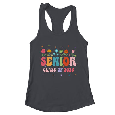 Senior 2025 Groovy Retro Flower Class Of 2025 Graduation Shirt & Tank Top | teecentury