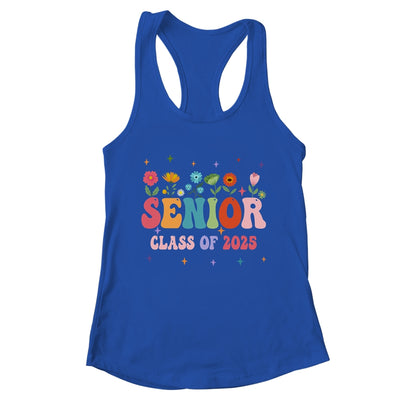 Senior 2025 Groovy Retro Flower Class Of 2025 Graduation Shirt & Tank Top | teecentury
