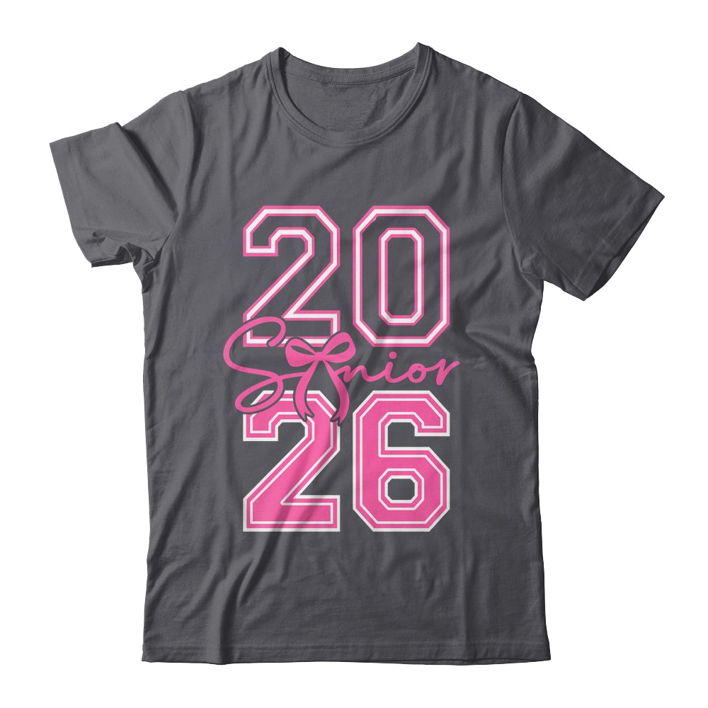 Senior 2026 Class Of 2026 Coquette Pink Bow Graduation Girl Shirt & Hoodie | teecentury