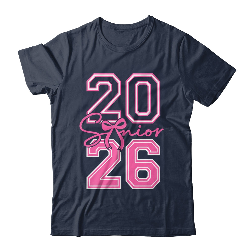 Senior 2026 Class Of 2026 Coquette Pink Bow Graduation Girl Shirt & Hoodie | teecentury