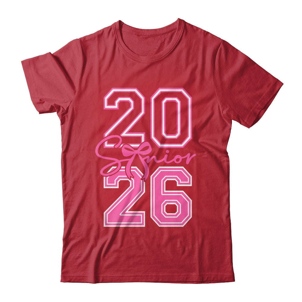 Senior 2026 Class Of 2026 Coquette Pink Bow Graduation Girl Shirt & Hoodie | teecentury