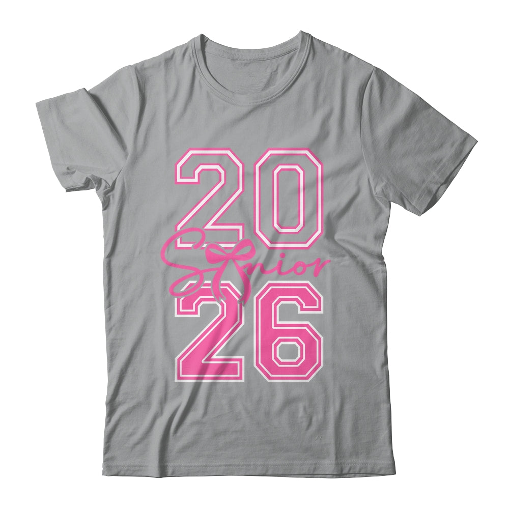 Senior 2026 Class Of 2026 Coquette Pink Bow Graduation Girl Shirt & Hoodie | teecentury