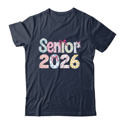Senior 2026 Pastel Floral Class Of 2026 Girls Coquette Bow Shirt & Hoodie | teecentury