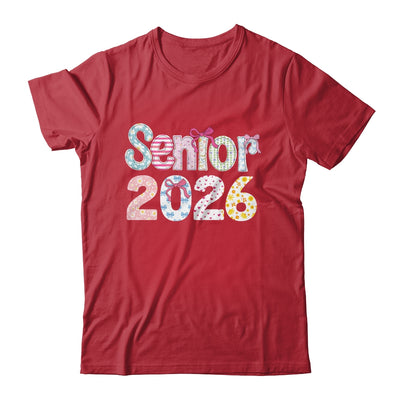 Senior 2026 Pastel Floral Class Of 2026 Girls Coquette Bow Shirt & Hoodie | teecentury
