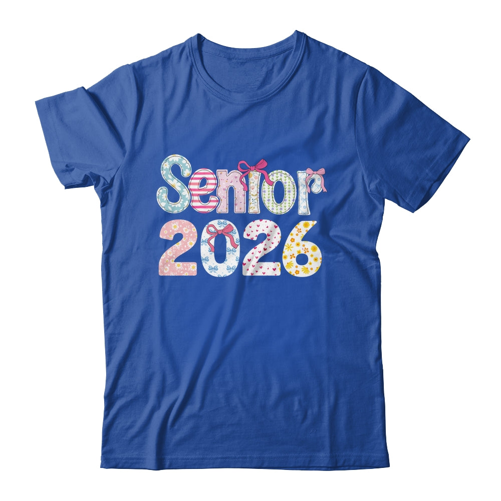 Senior 2026 Pastel Floral Class Of 2026 Girls Coquette Bow Shirt & Hoodie | teecentury