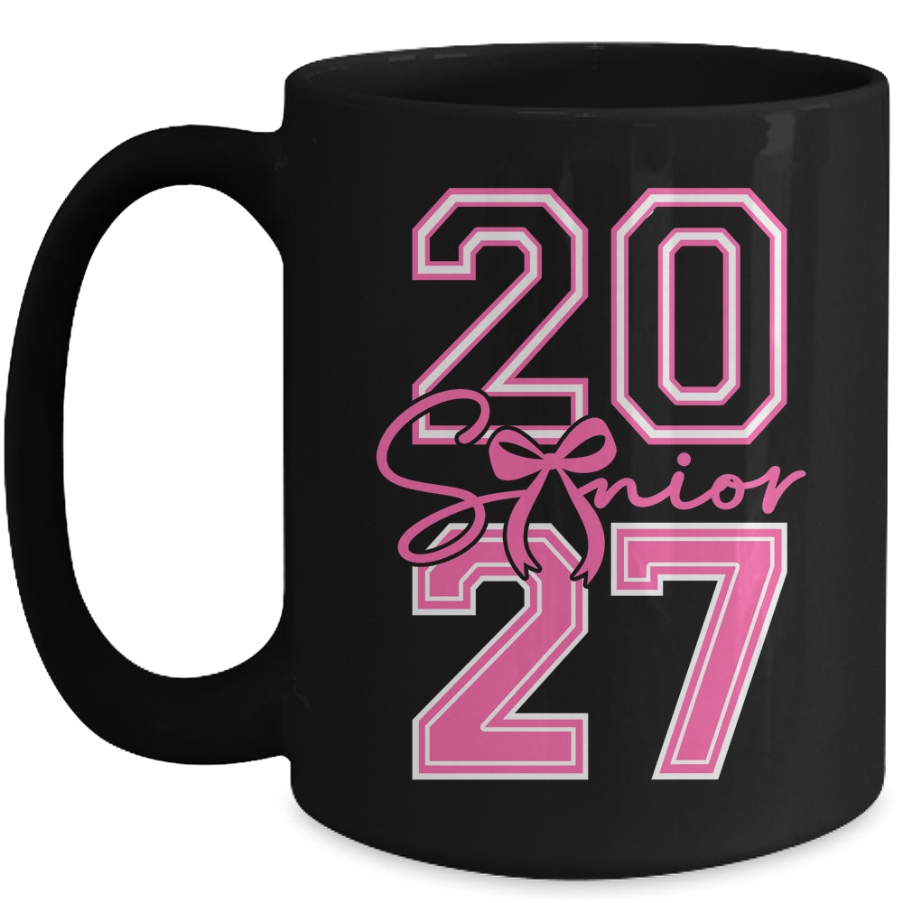 Senior 2027 Class Of 2027 Coquette Pink Bow Graduation Girl Mug | teecentury