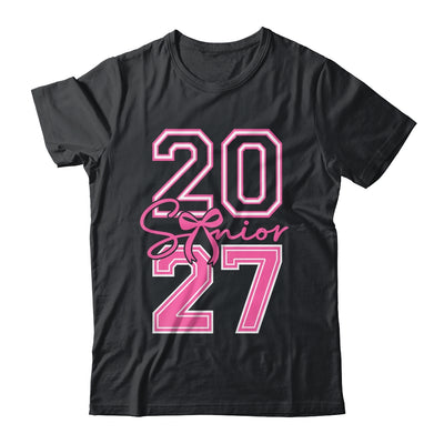 Senior 2027 Class Of 2027 Coquette Pink Bow Graduation Girl Shirt & Hoodie | teecentury