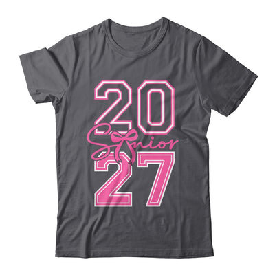 Senior 2027 Class Of 2027 Coquette Pink Bow Graduation Girl Shirt & Hoodie | teecentury