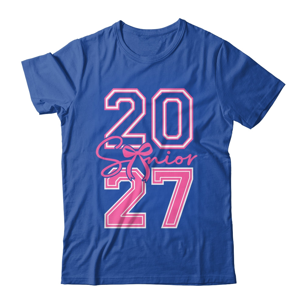 Senior 2027 Class Of 2027 Coquette Pink Bow Graduation Girl Shirt & Hoodie | teecentury