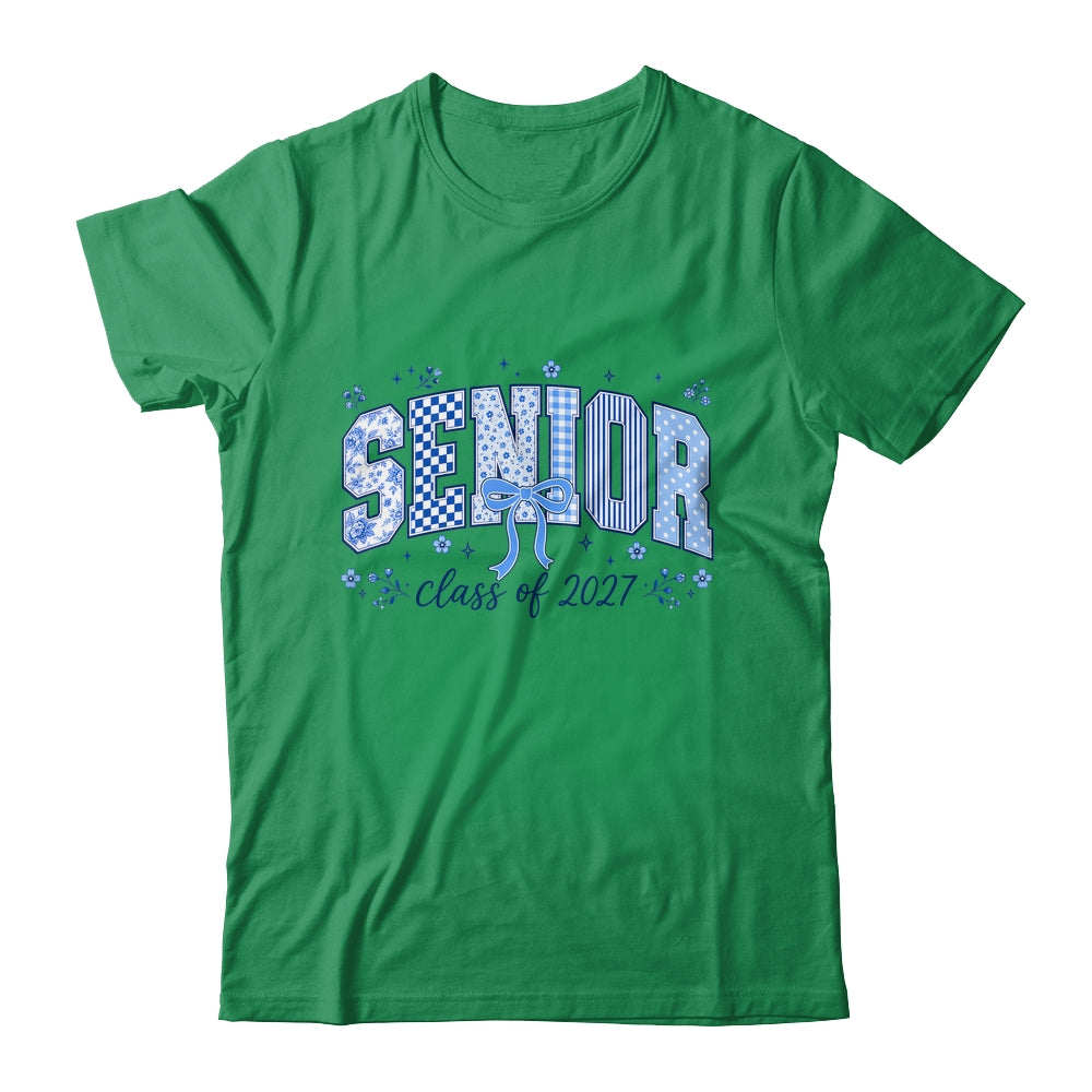 Senior 2027 Floral Class Of 2027 Coquette Bow Graduation Shirt & Hoodie | teecentury