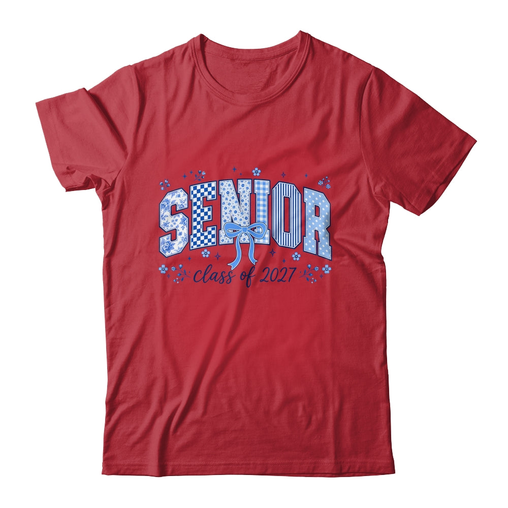 Senior 2027 Floral Class Of 2027 Coquette Bow Graduation Shirt & Hoodie | teecentury
