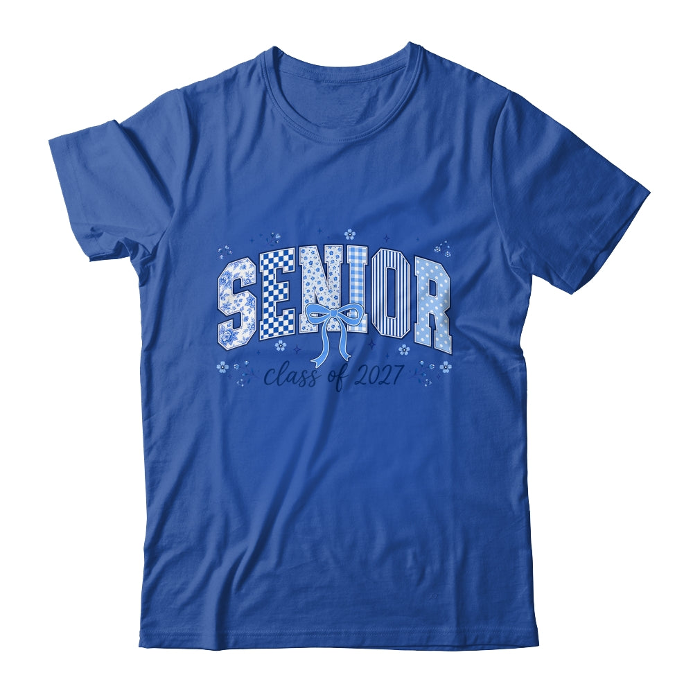 Senior 2027 Floral Class Of 2027 Coquette Bow Graduation Shirt & Hoodie | teecentury