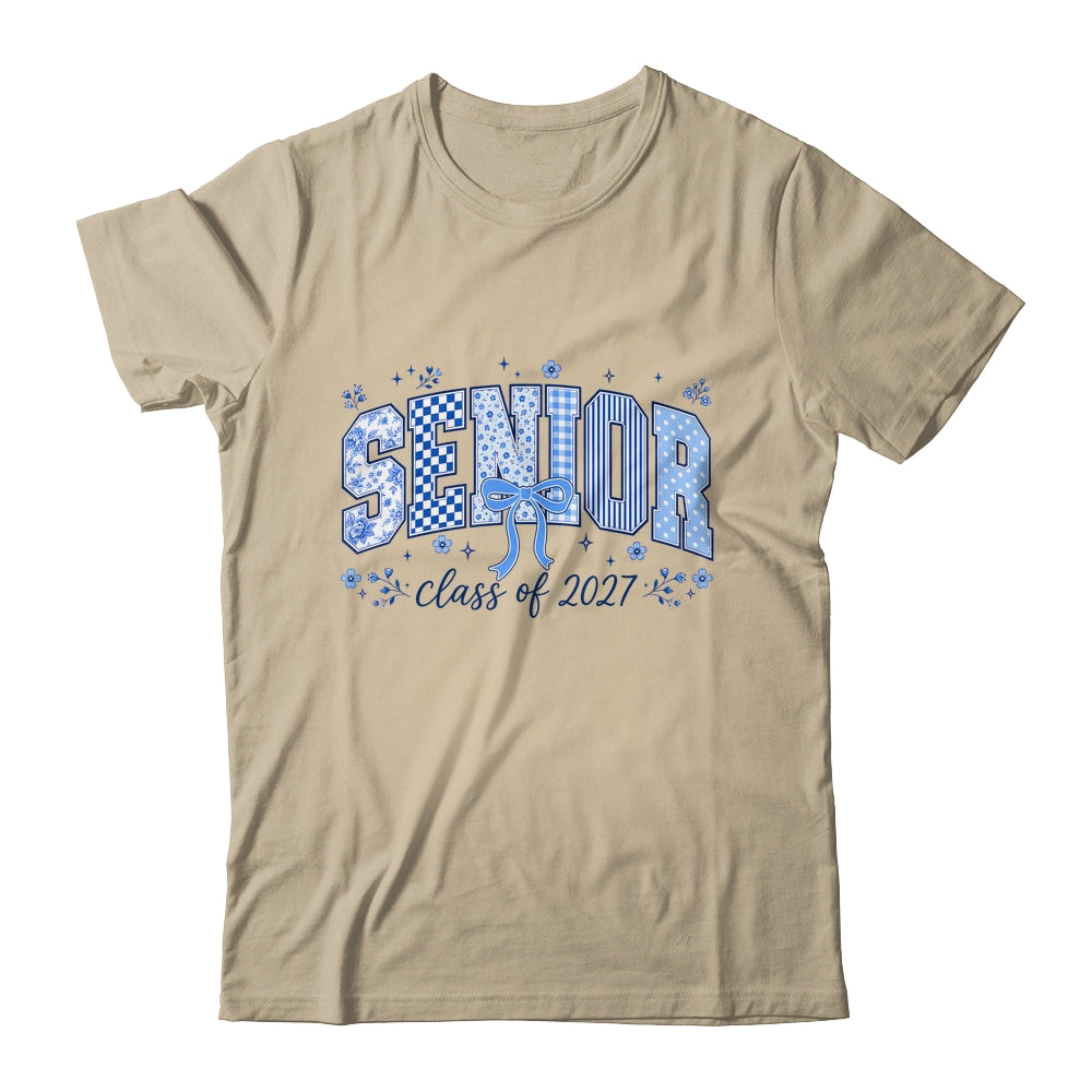 Senior 2027 Floral Class Of 2027 Coquette Bow Graduation Shirt & Hoodie | teecentury