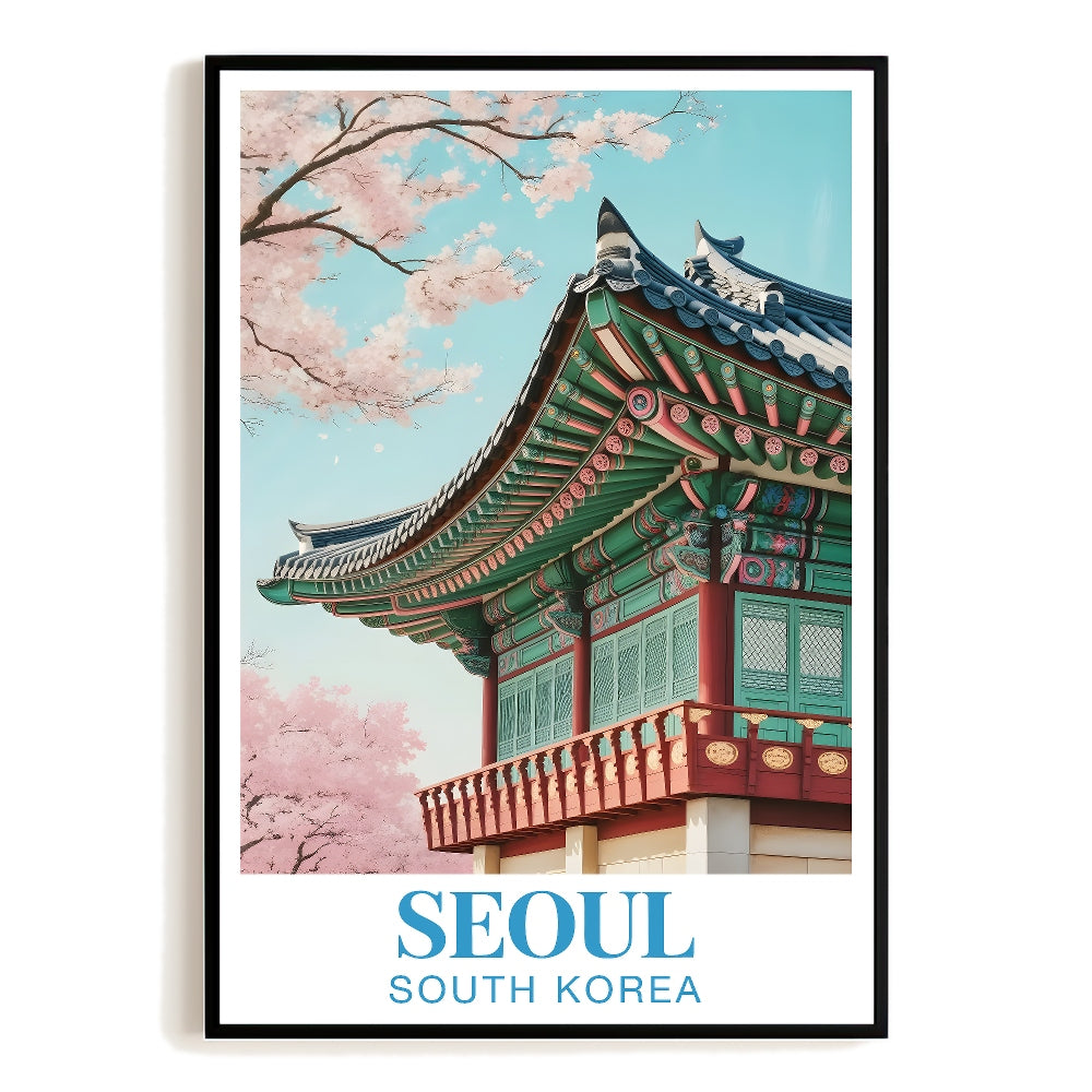 Seoul South Korea Wall Art Vintage Travel Posters Nature City Landscape Picture Prints Suitable For Home Room Living Room Office Bedroom Aesthetic Decor Unframed | teecentury