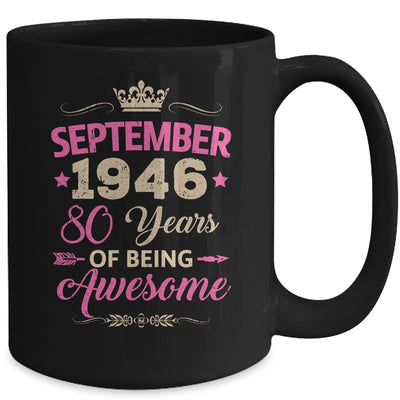 September 1946 80 Years Of Being Awesome Retro 80th Birthday Mug | teecentury