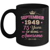 September 1949 75 Years Of Being Awesome Retro 75th Birthday Mug | teecentury
