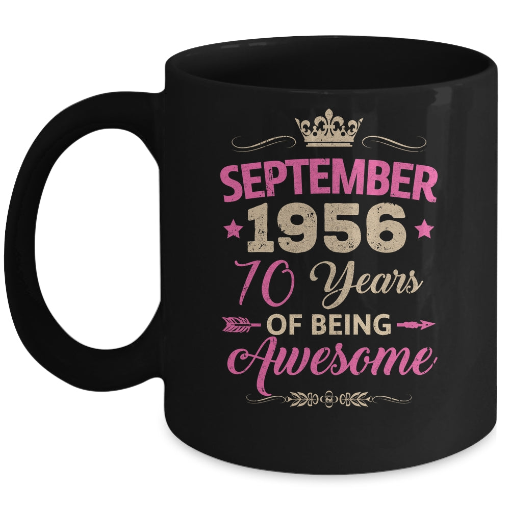 September 1956 70 Years Of Being Awesome Retro 70th Birthday Mug | teecentury