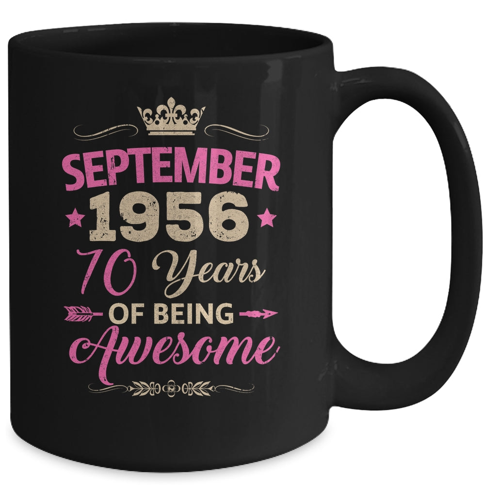 September 1956 70 Years Of Being Awesome Retro 70th Birthday Mug | teecentury