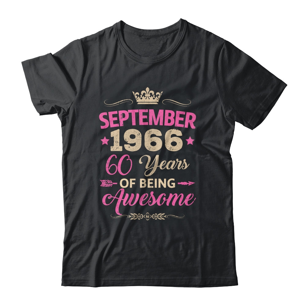 September 1966 60 Years Of Being Awesome Retro 60th Birthday Shirt & Tank Top | teecentury