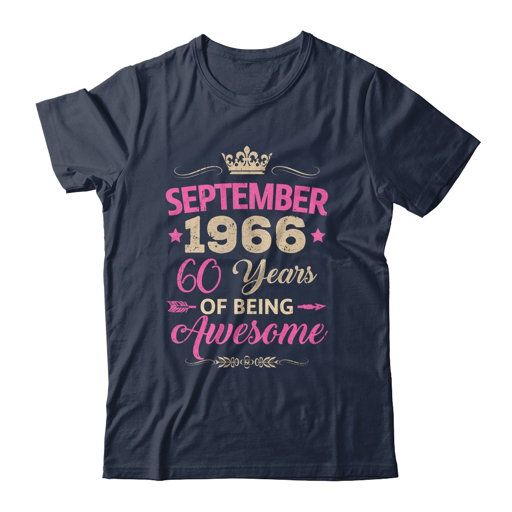 September 1966 60 Years Of Being Awesome Retro 60th Birthday Shirt & Tank Top | teecentury
