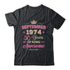 September 1974 50 Years Of Being Awesome Retro 50th Birthday Shirt & Tank Top | teecentury