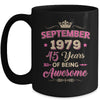 September 1979 45 Years Of Being Awesome Retro 45th Birthday Mug | teecentury