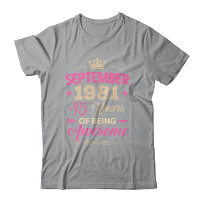September 1981 45 Years Of Being Awesome Retro 45th Birthday Shirt & Tank Top | teecentury
