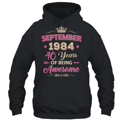 September 1984 40 Years Of Being Awesome Retro 40th Birthday Shirt & Tank Top | teecentury