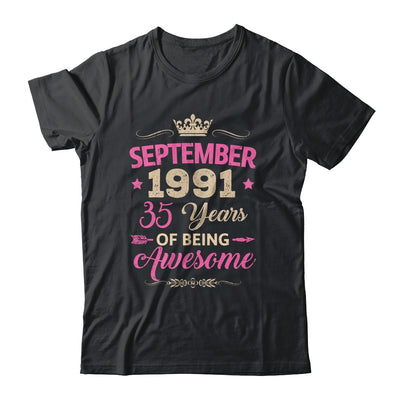 September 1991 35 Years Of Being Awesome Retro 35th Birthday Shirt & Tank Top | teecentury