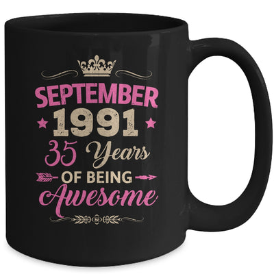 September 1991 35 Years Of Being Awesome Retro 35th Birthday Mug | teecentury